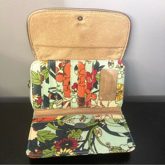Sakroots Artist Circle Tropical Floral Trifold Large Wallet Multi-Compartment - Picture 5 of 13